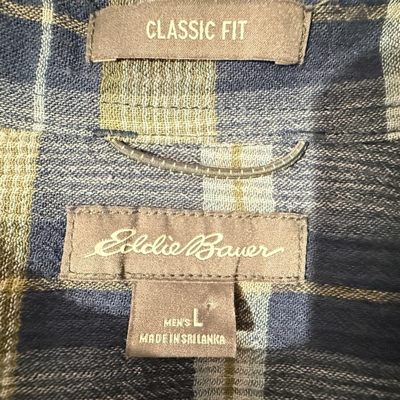 Eddie Bauer Men’s Classic Fit Plaid Flannel Button-Down Shirt L 100% Cotton - Picture 11 of 11